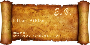 Elter Viktor névjegykártya